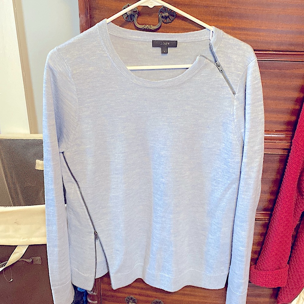 j Crew Sweater - 100% fine Merino Wool, great zipper detail!